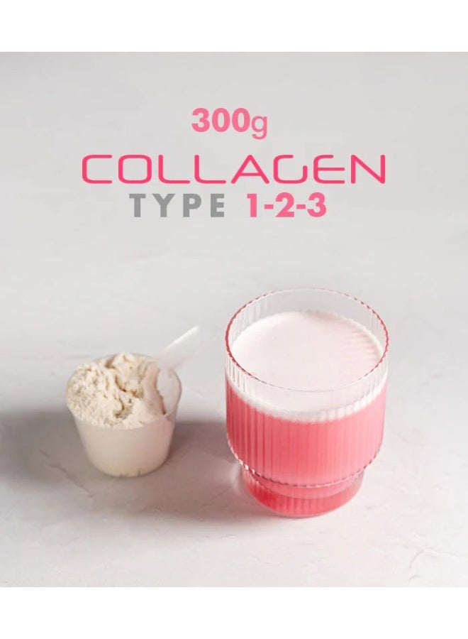 أتش أتش أس مسحوق الكولاجين متعدد الأشكال من إتش إتش إس، 300 غرام، لدعم الجمال والصحة - Image 3